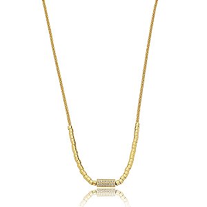 Colar de canutilho liso banho em ouro 18k
