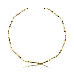 Colar de aro liso banho em ouro 18k