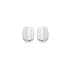 Brinco liso banho em rodio branco