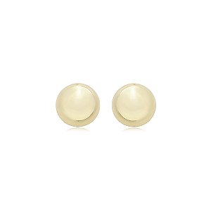 Brinco dourado liso banho em ouro 18K