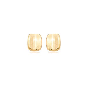 Brinco dourado liso banho em ouro 18K
