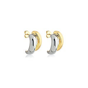 Brinco liso acetinado banho duplo
