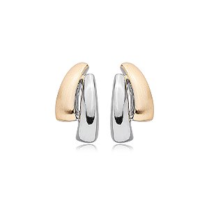 Brinco liso acetinado banho duplo