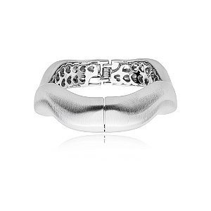 Bracelete liso acetinado banho em rodio branco