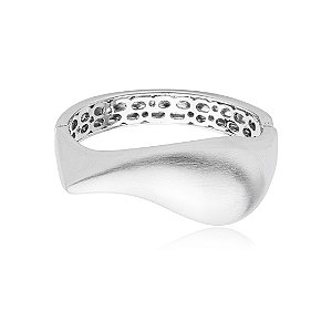 Bracelete liso acetinado banho em rodio branco