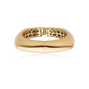 Bracelete liso acetinado banho em ouro 18k