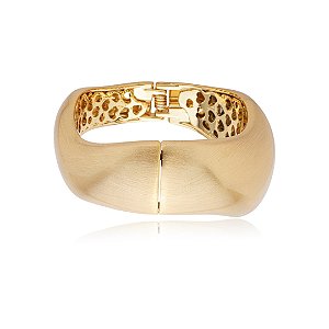 Bracelete liso acetinado banho em ouro 18k
