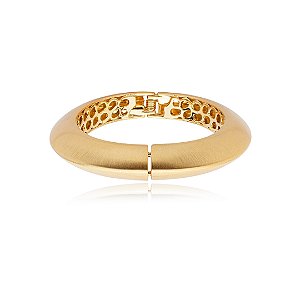 Bracelete liso acetinado banho em ouro 18k