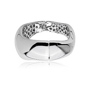 Bracelete liso banho em rodio branco