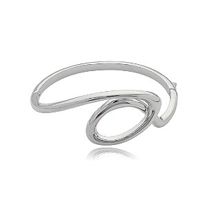 Bracelete liso banho em rodio branco