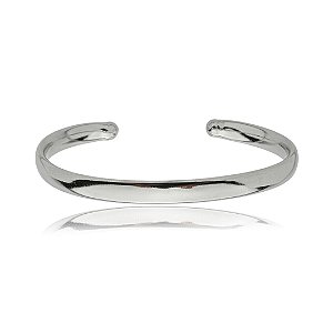 Bracelete liso banho em rodio branco