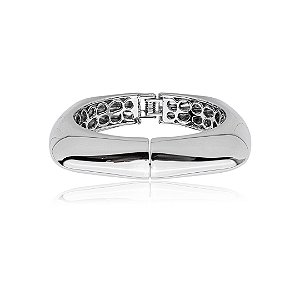 Bracelete liso banho em rodio branco