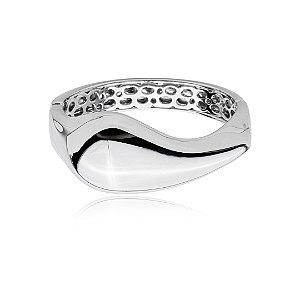 Bracelete liso banho em rodio branco