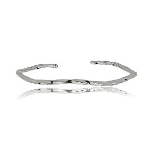 Bracelete liso banho em rodio branco