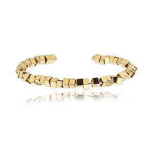 Bracelete liso de canutilho banho em ouro 18k