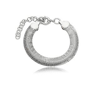 Pulseira lisa banho em rodio branco