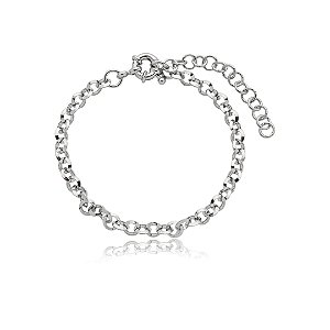 Pulseira lisa banho em rodio branco