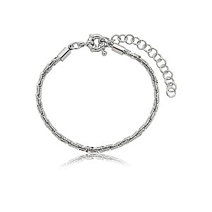 Pulseira lisa banho em rodio branco