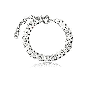 Pulseira lisa banho em rodio branco