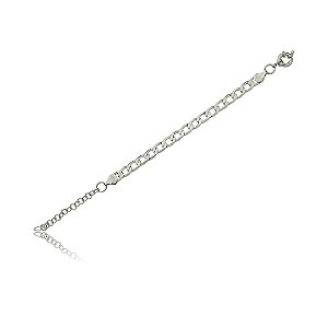 Pulseira lisa banho em rodio branco