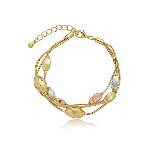 Pulseira lisa banho triplo