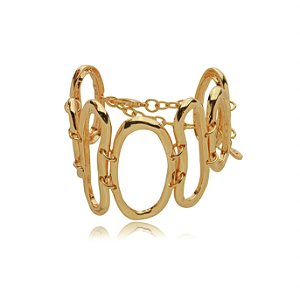 Pulseira dourada lisa banho em ouro 18k