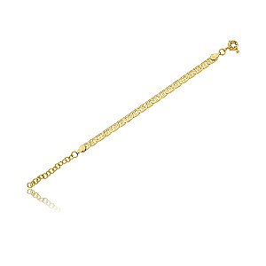 Pulseira dourada lisa banho em ouro 18k