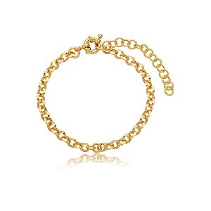 Pulseira dourada lisa banho em ouro 18k