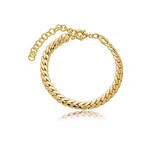 Pulseira dourada lisa banho em ouro 18k