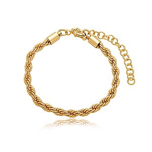 Pulseira dourada lisa banho em ouro 18k