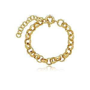 Pulseira dourada lisa banho em ouro 18k