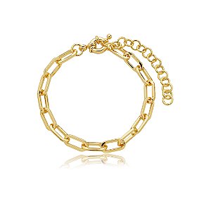 Pulseira dourada lisa banho em ouro 18k