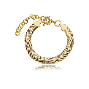 Pulseira dourada lisa banho em ouro 18k