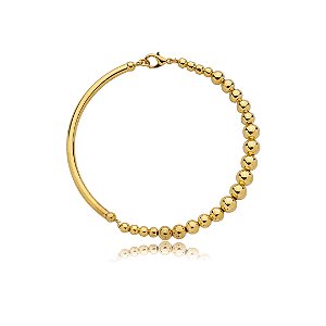 Pulseira dourada lisa banho em ouro 18k