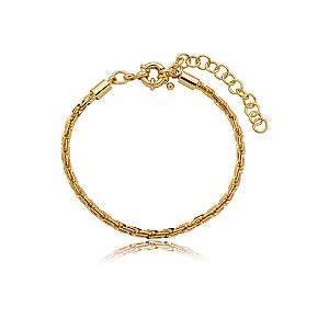 Pulseira dourada lisa banho em ouro 18k