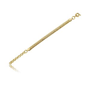Pulseira dourada lisa banho em ouro 18k