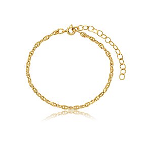 Pulseira dourada lisa banho em ouro 18k