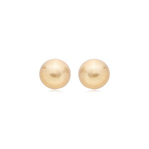 Brinco liso acetinado banho em ouro 18K