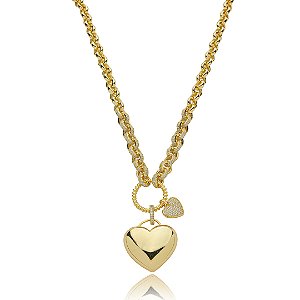 Colar de corrente luxo cravejado de zirconia cristal banho em ouro 18k