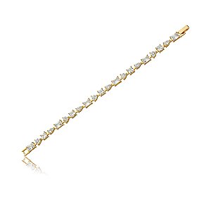 Pulseira cravejada de zirconia cristal banho em ouro 18k