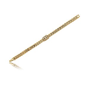 Pulseira cravejada de zirconia cristal banho em ouro 18k