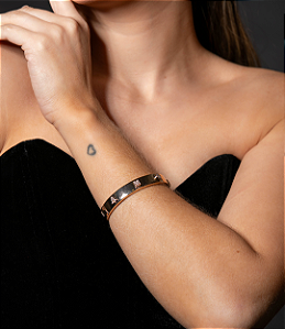 Bracelete cravejado de zirconia cristal banho em ouro 18k