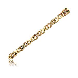 Pulseira cravejado de zirconia rainbow banho em ouro 18k