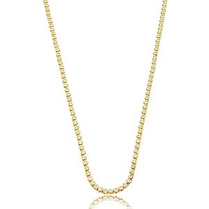 Colar cravejado de zirconia cristal banho em ouro 18k
