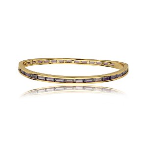Bracelete cravejado de zirconia topazio banho em ouro 18k