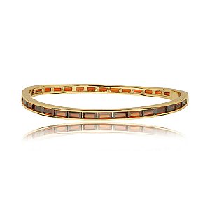 Bracelete cravejado de zirconia canela banho em ouro 18k