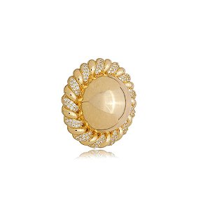 Pingente cravejado de zirconia cristal banho em ouro 18k