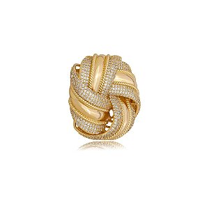 Pingente cravejado de zirconia cristal banho em ouro 18k