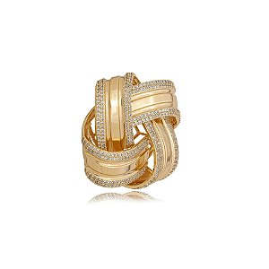 Pingente cravejado de zirconia cristal banho em ouro 18k