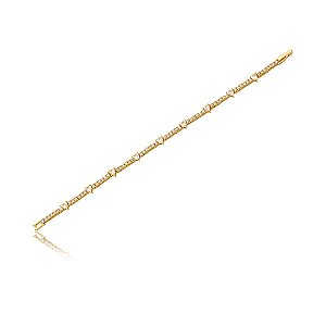 Pulseira cravejada de zirconia morganita banho em ouro 18k
